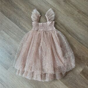 Indie Blue Juliet Sparkling Rose Gold Kids Formal Dress size 4t